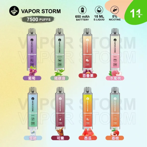 12fs223_1944x.webp 【VAPOR STORM 風暴辣妹 】大容量拋棄式7500口電子菸/可充電