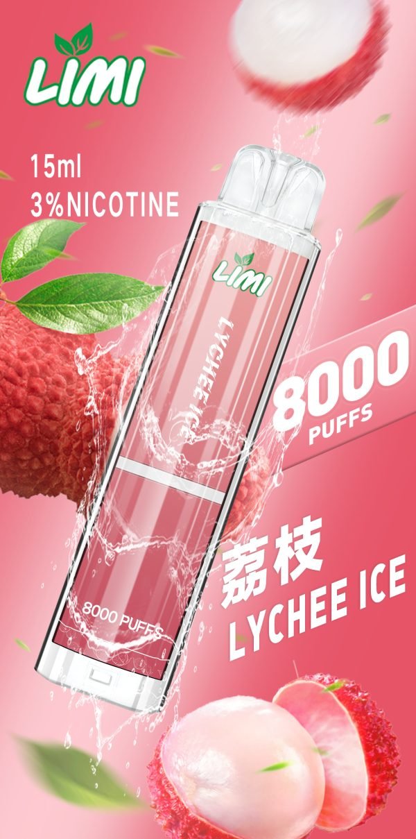 LIMI8000口大容量發光抛棄式電子煙/可充電 台灣現貨