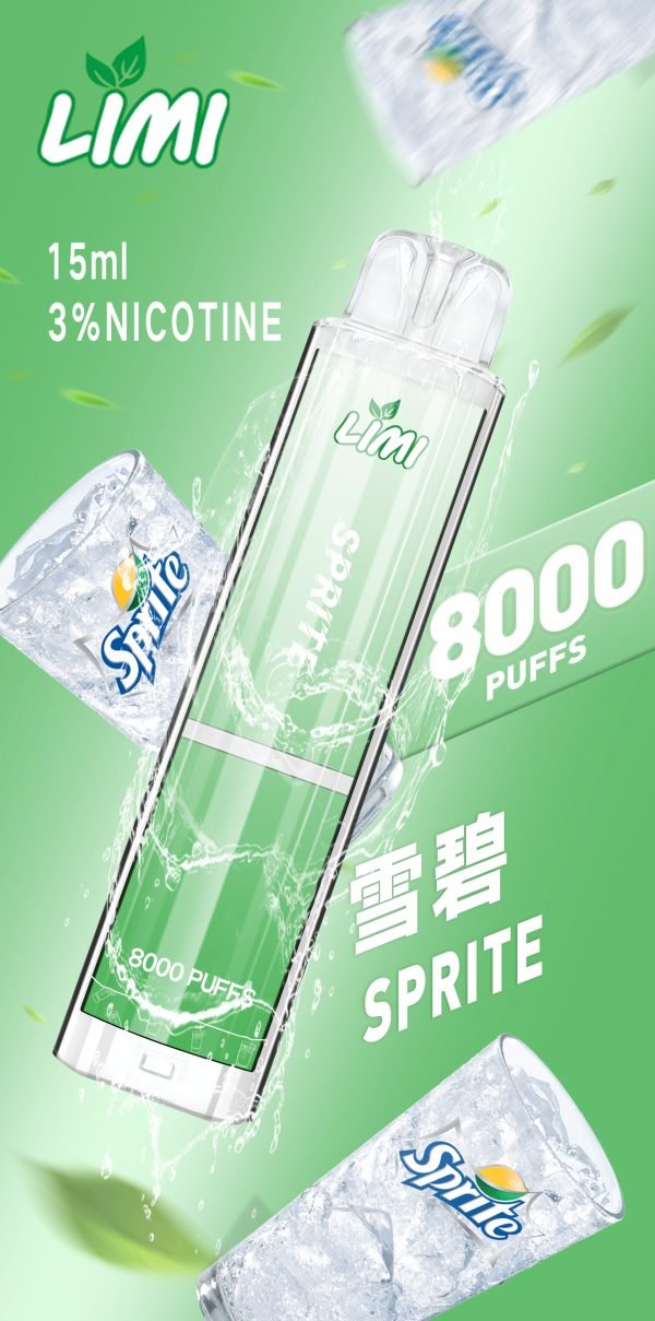 LIMI8000口大容量發光抛棄式電子煙/可充電 台灣現貨