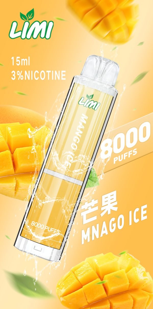 LIMI8000口大容量發光抛棄式電子煙/可充電 台灣現貨
